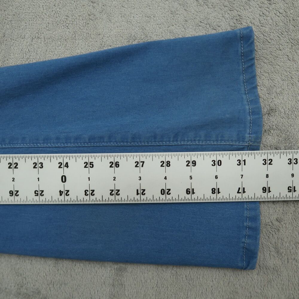 VIP Jeans Women's Size 5/6 Blue High-Rise Flare Denim Pants 32" Inseam Stretch - Picture 3 of 14